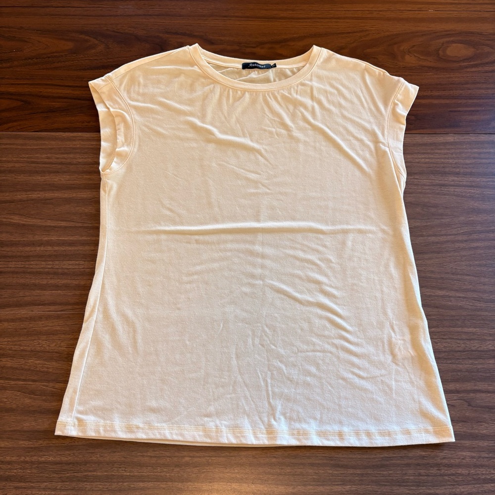 Elegant Cream Cap Sleeve Women's Tee